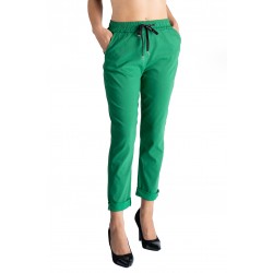 Pantaloni Casual Verde, Snur In Talie Ariana,Marime Mare